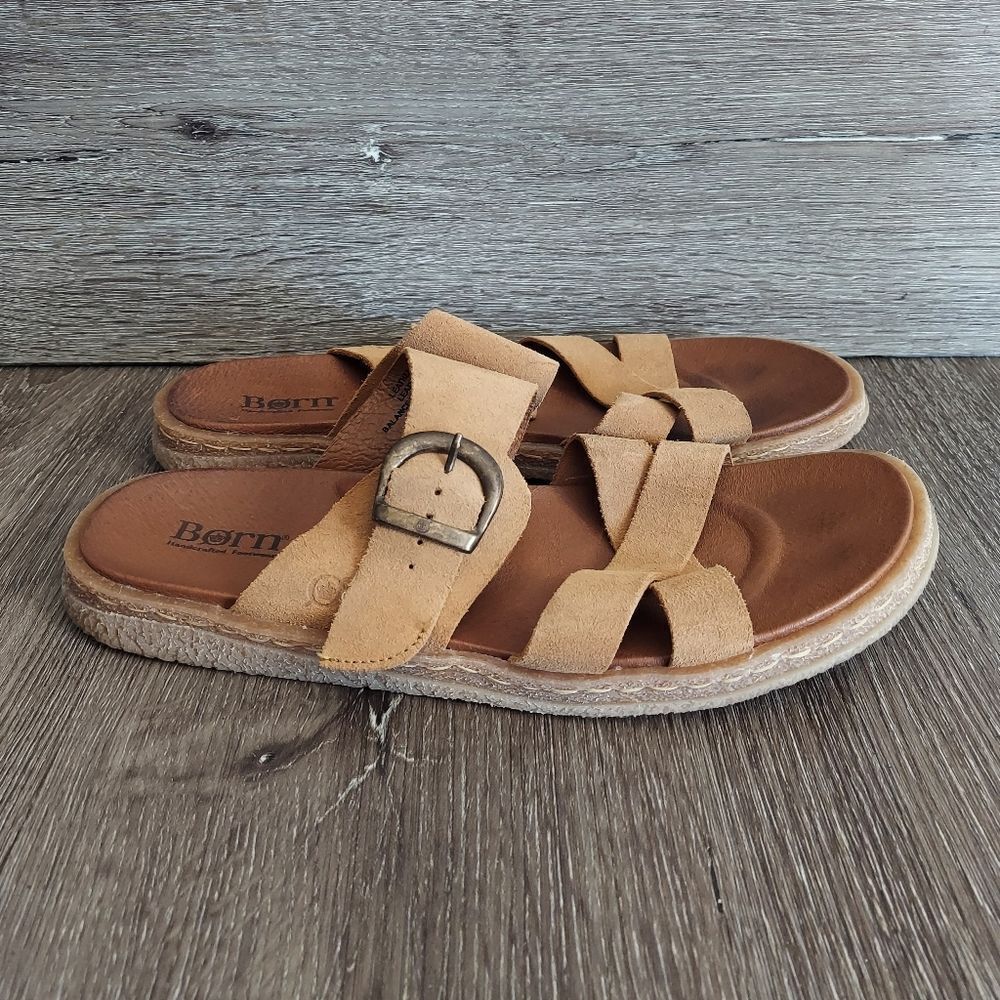 Born Caite Light Brown Suede Women's Sandals Size 11